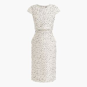J. Crew Going Places Dalmatian Tweed Midi Dress
